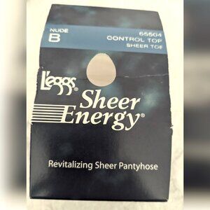 L'eggs Sheer Energy Revitalizing Sheer Pantyhose/Stockings, Sz B (Medium), Nude